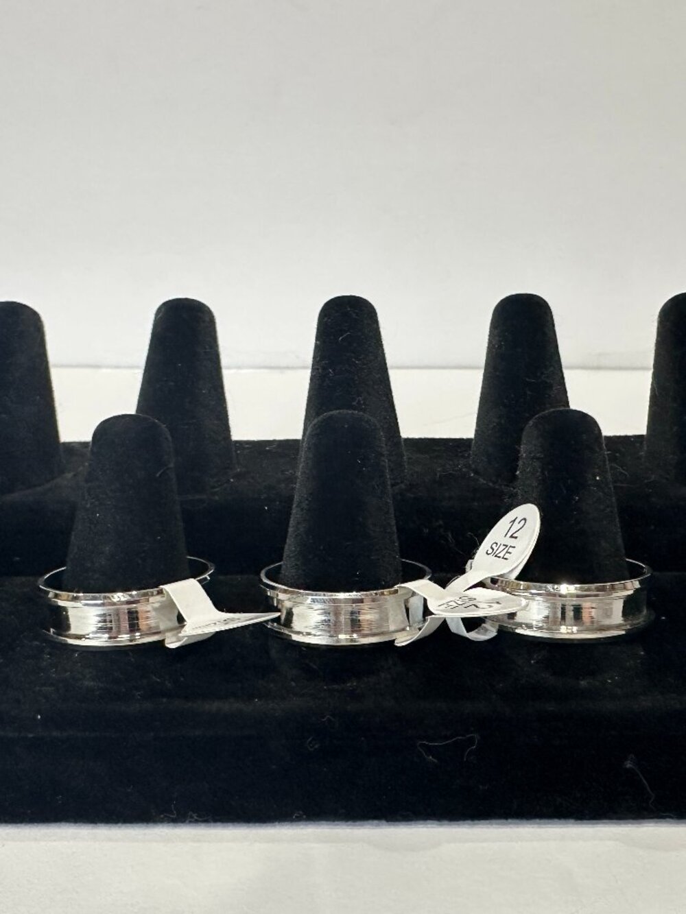Men’s Stainless Steel Wide Round Grooved Inlay Rings (3) - NWT